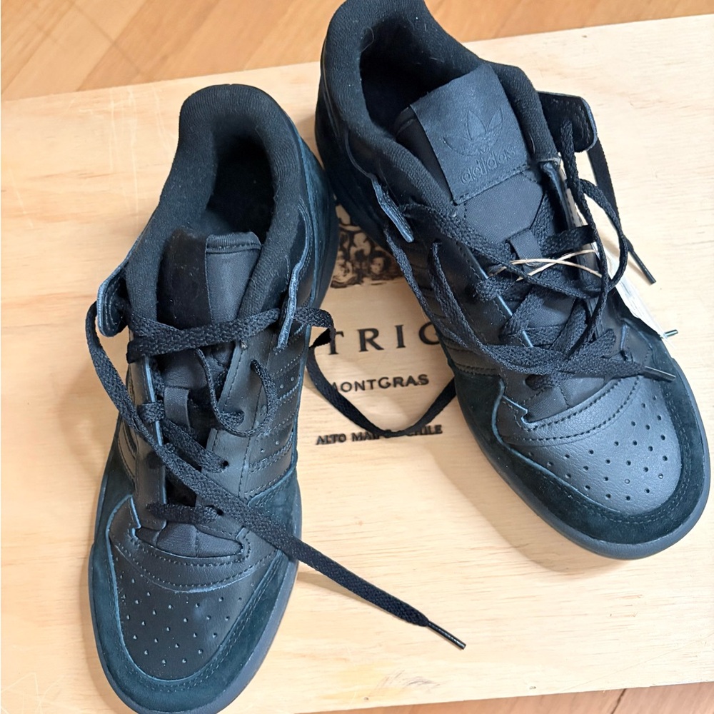 Adidas Black Leather Sneakers